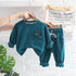 Solid Color Round Neck Long Sleeve Suit Casual Pants Two-piece Set